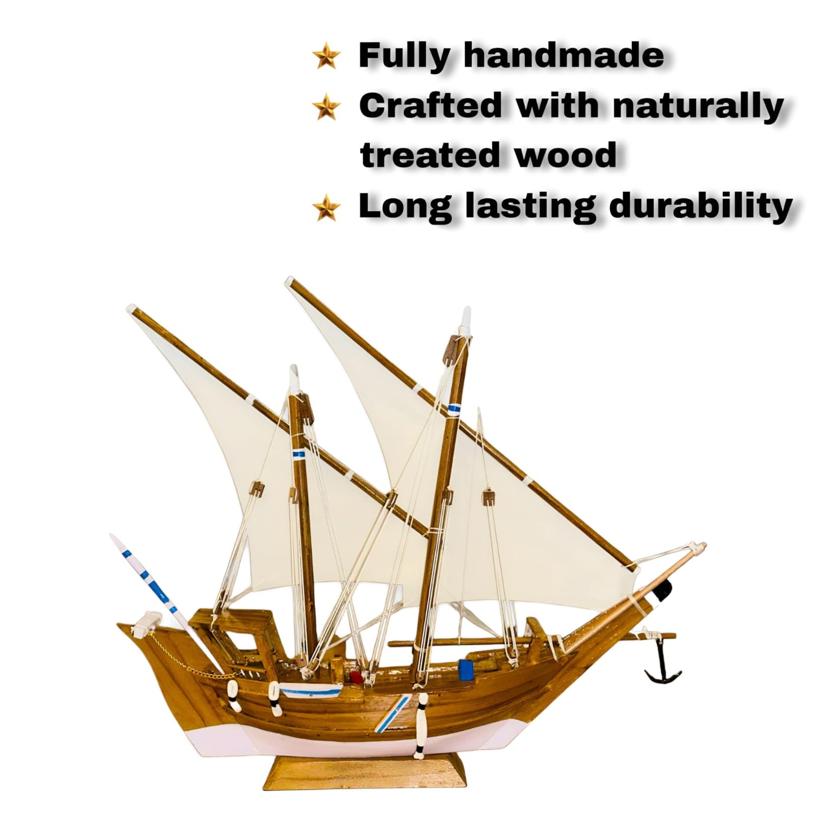 Royal Omnia Traditional Cute Wooden Decorative Sailing Ship Best